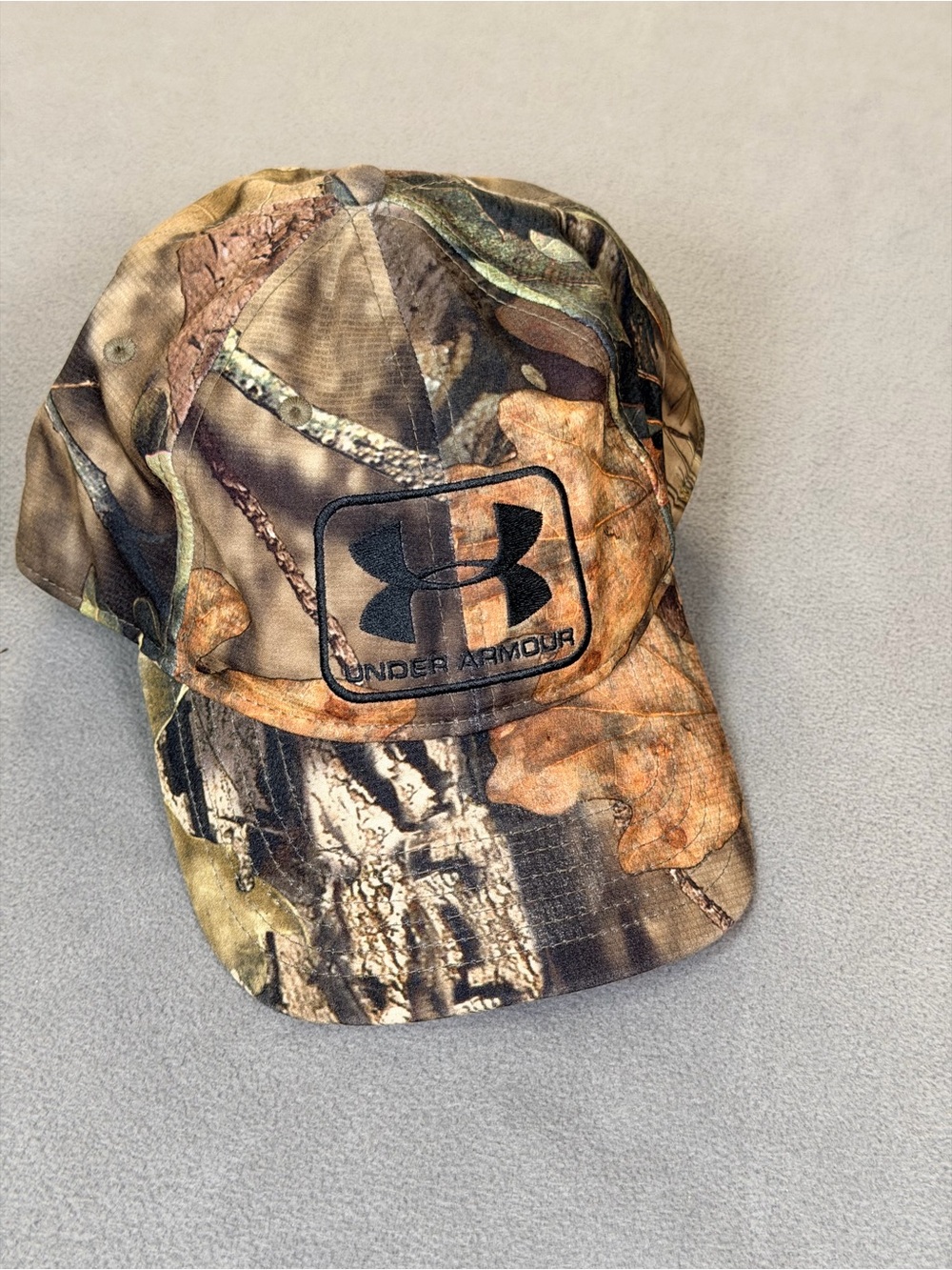 Under Armour Camo Baseball Cap - Brown/Green- Fitted/Stretch-Large/XL